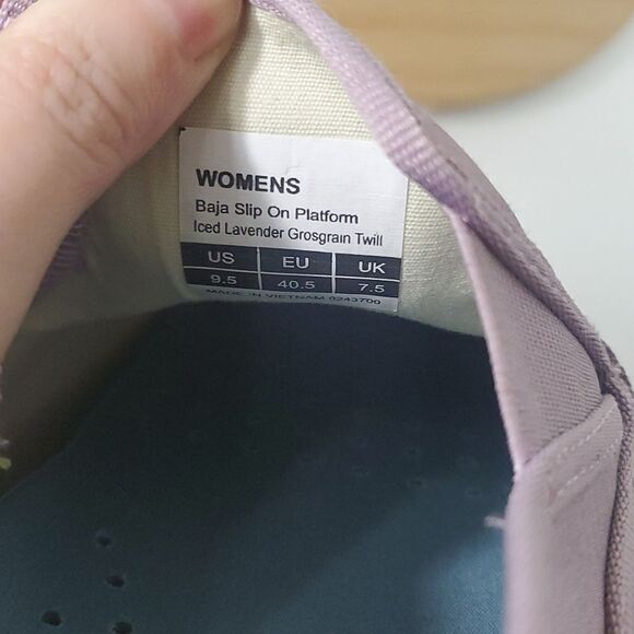 SeaVees Baja Slip on Platform Sneaker Iced Lavender Grossgrain Twill Women's 9.5 - Picture 10 of 11